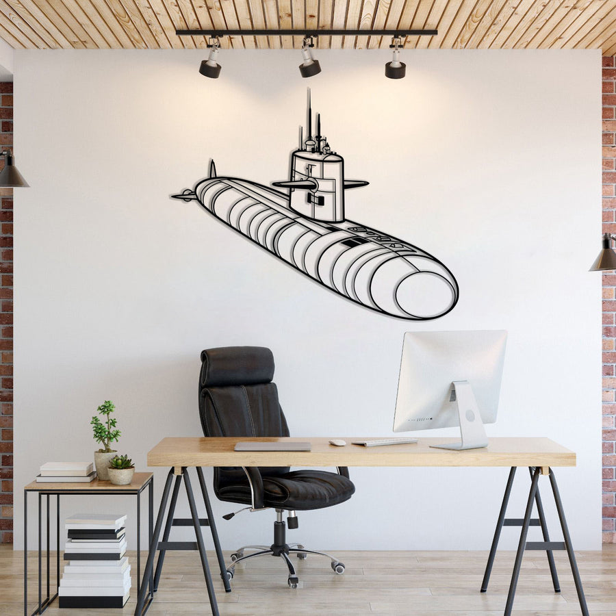 Barbel Class Metal Submarine Wall Art - NCP0667