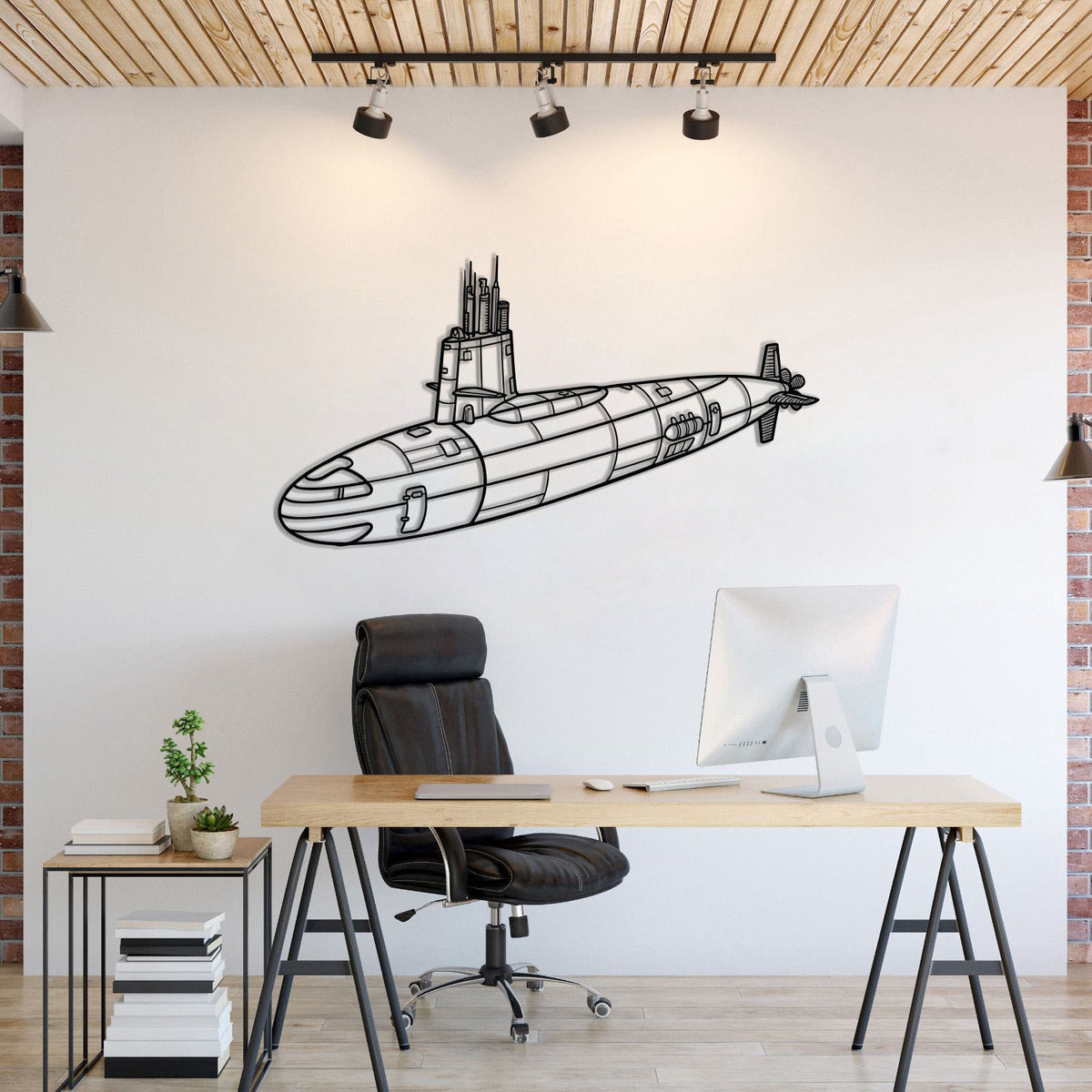 Skipjack Class Metal Submarine Wall Art - NCP0670