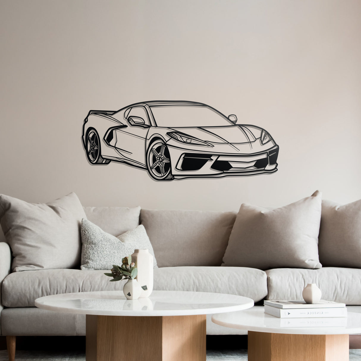 Corvette C8 Perspective Metal Car Wall Art - NC1125