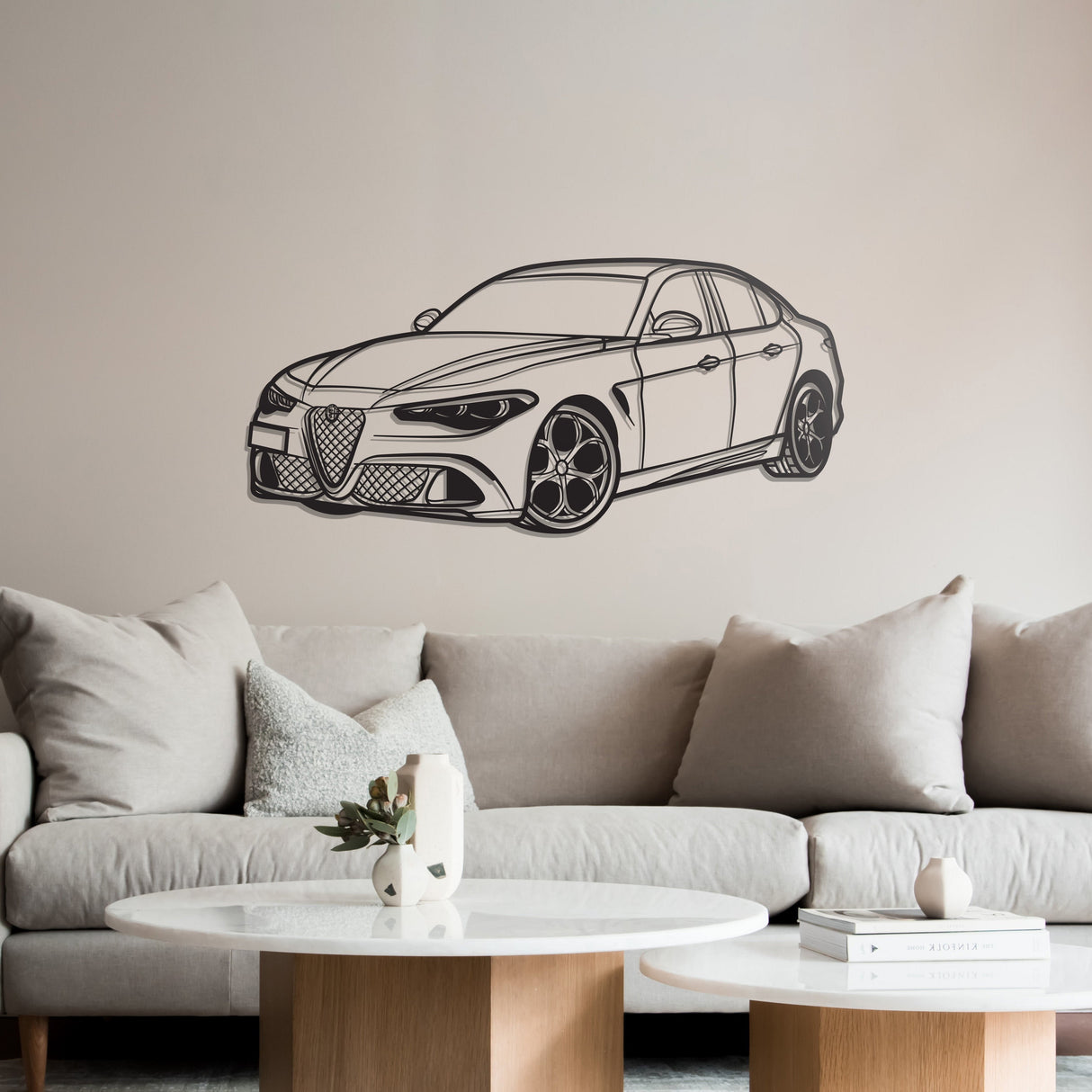 2023 Giulia Quadrifoglio 100th Anniversary Perspective Metal Car Wall Art - NC1206