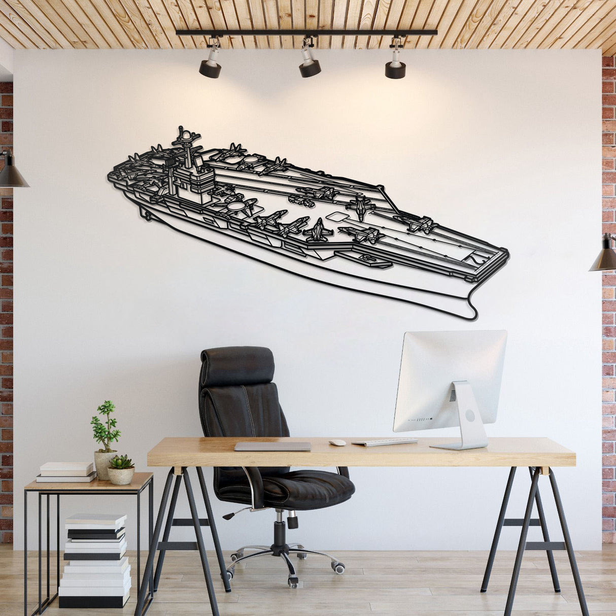 USS Gerald R. Ford Metal Aircraft Carrier Wall Art - NCP0672