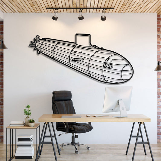 Seawolf Class Metal Submarine Wall Art - NCP0647