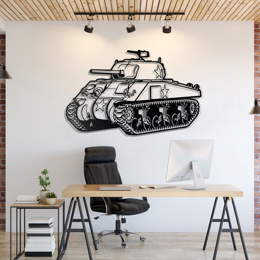 M4 Sherman Metal Tank Wall Art - NCP0631