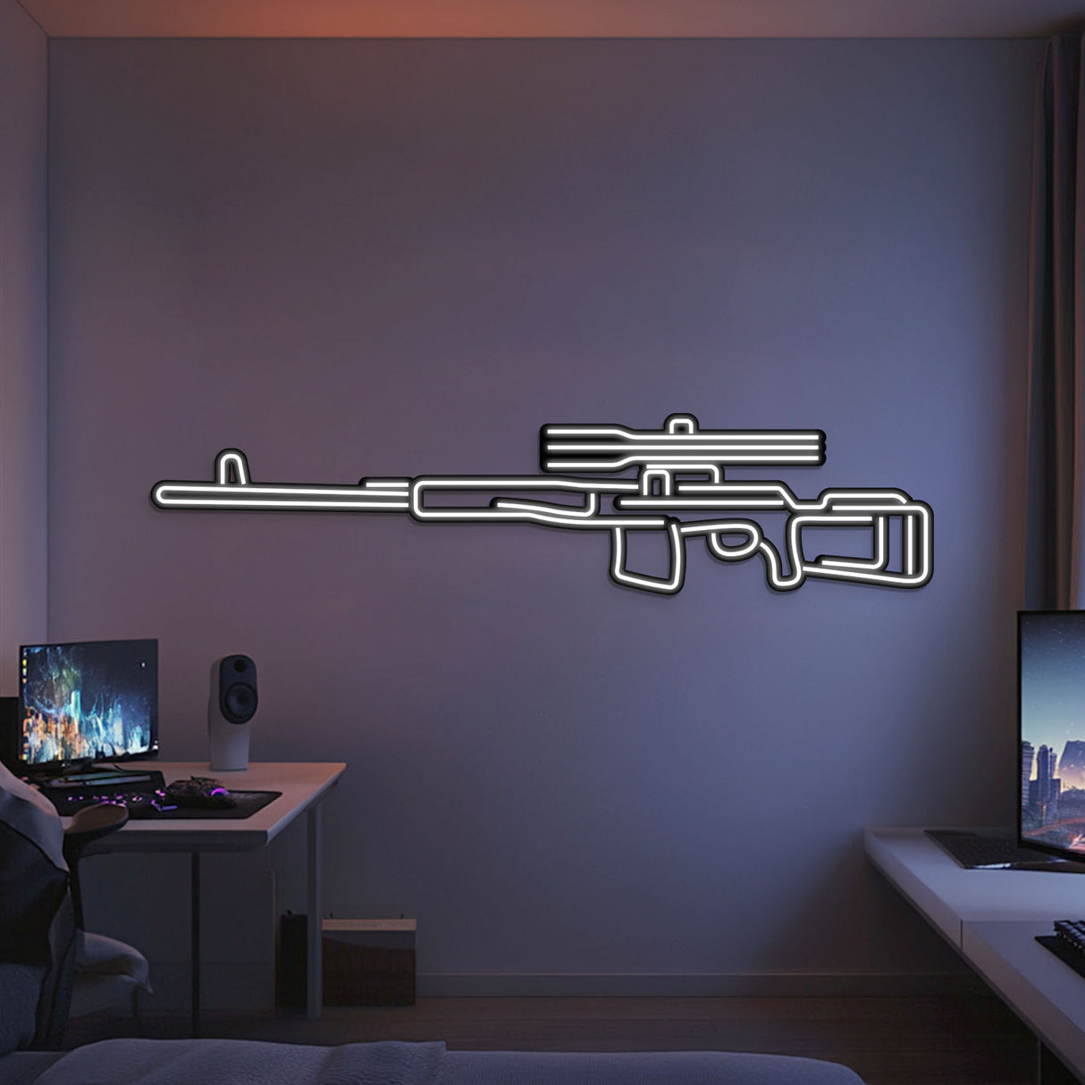 Dragunov Metal Neon Weapon Wall Art - NCN0068