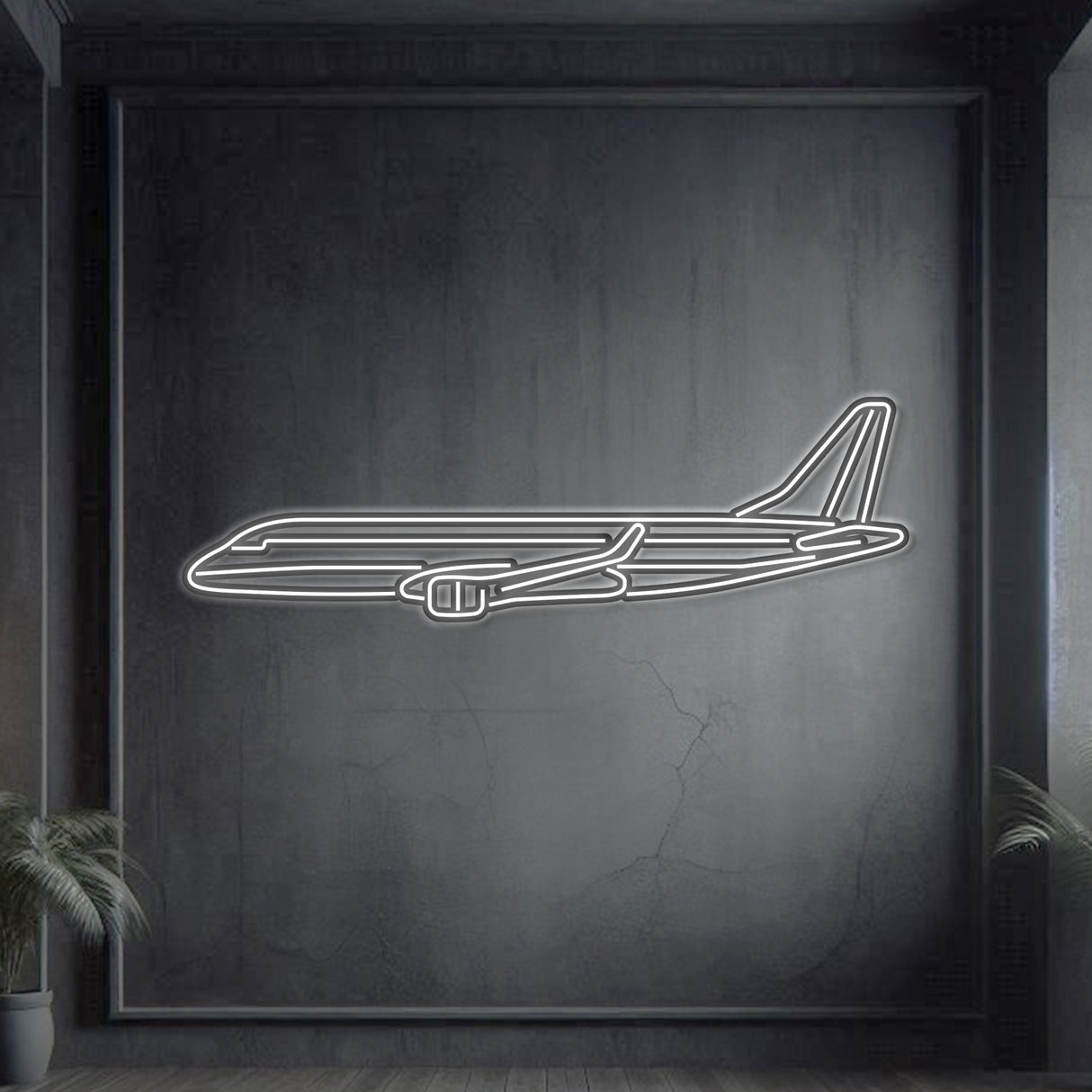 EMJ-175 Metal Neon Aircraft Wall Art - NCN0032