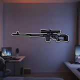 Dragunov Metal Neon Weapon Wall Art - NCN0068