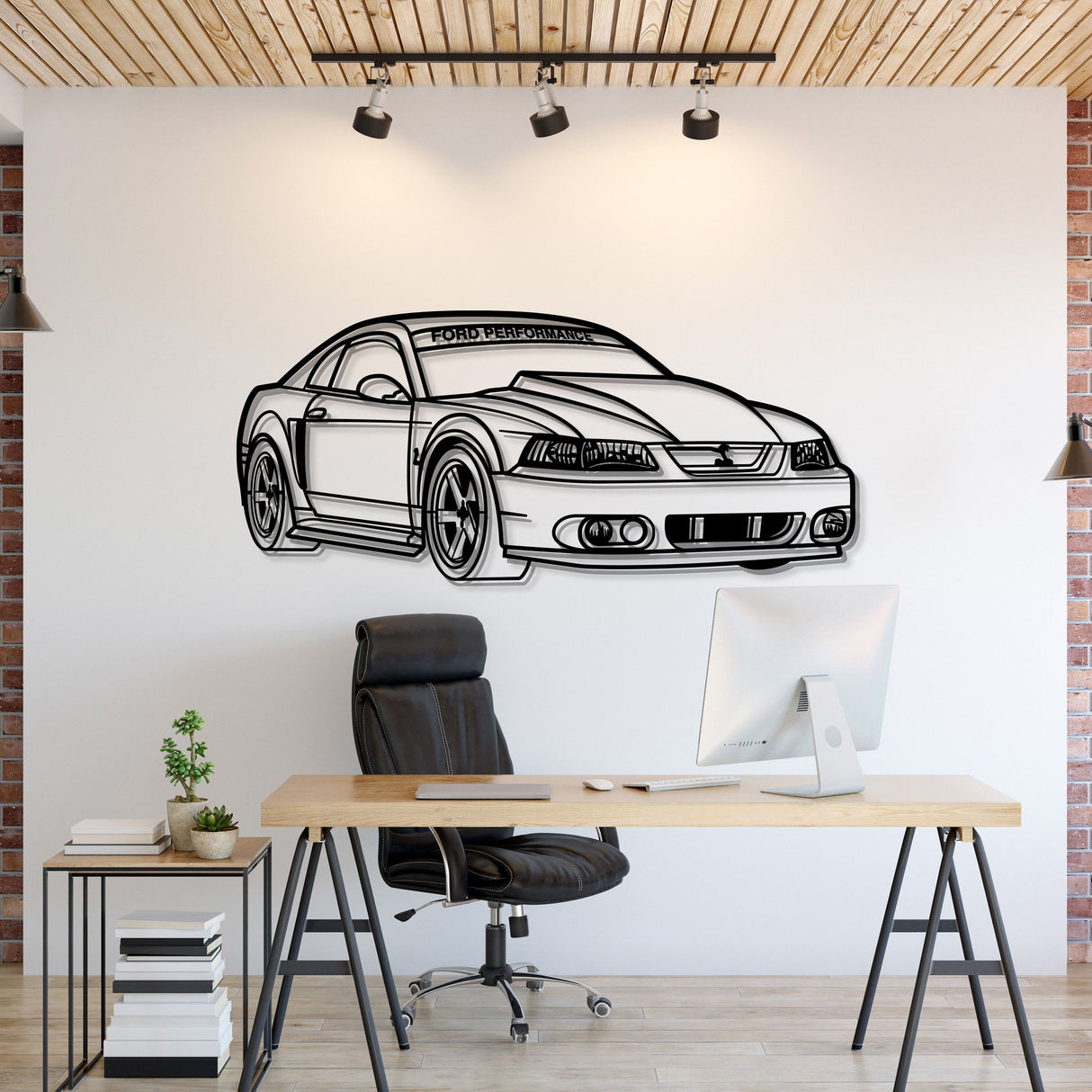 2002 Mustang GT Perspective Metal Car Wall Art - NC1156