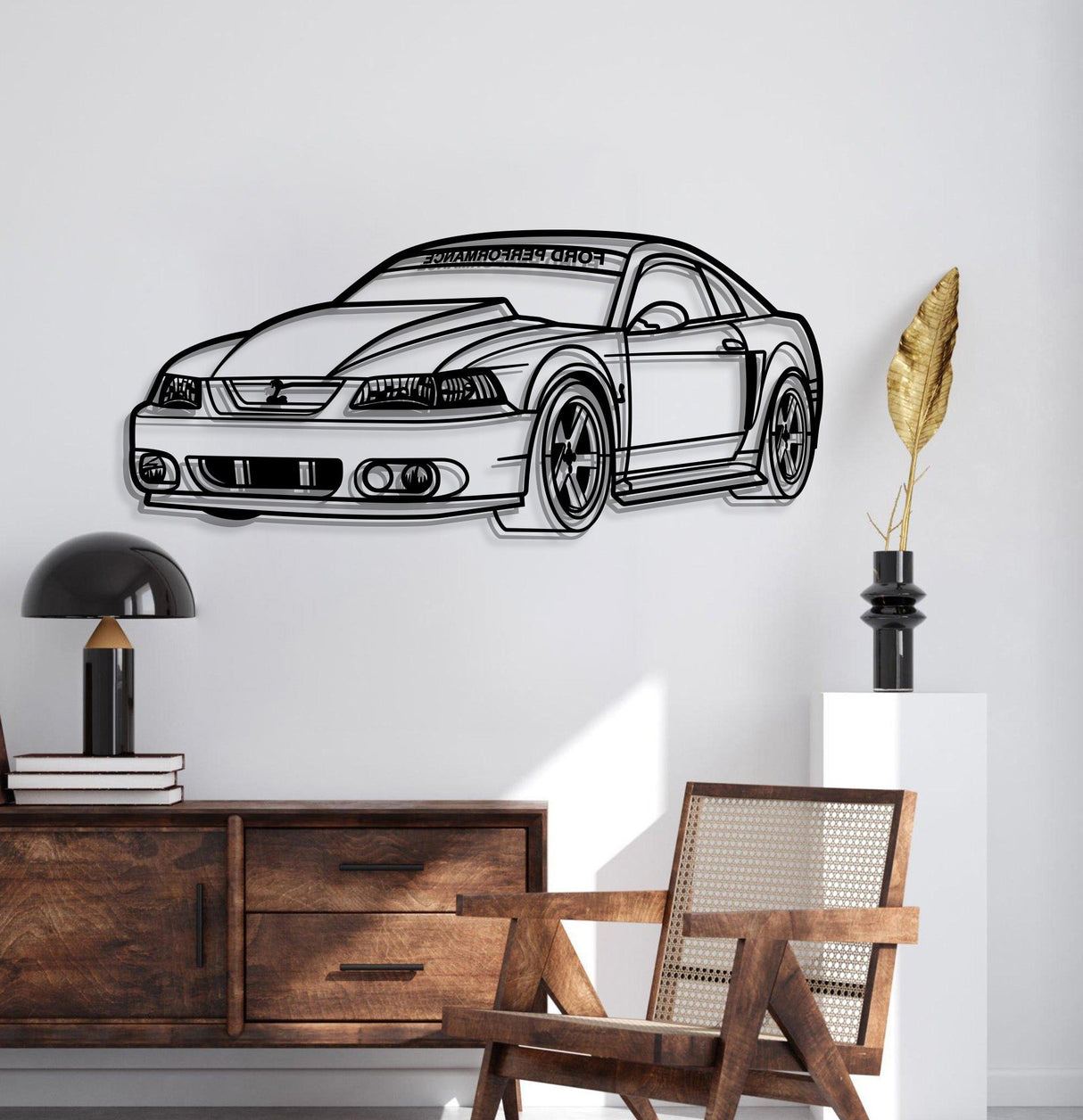 2002 Mustang GT Perspective Metal Car Wall Art - NC1156