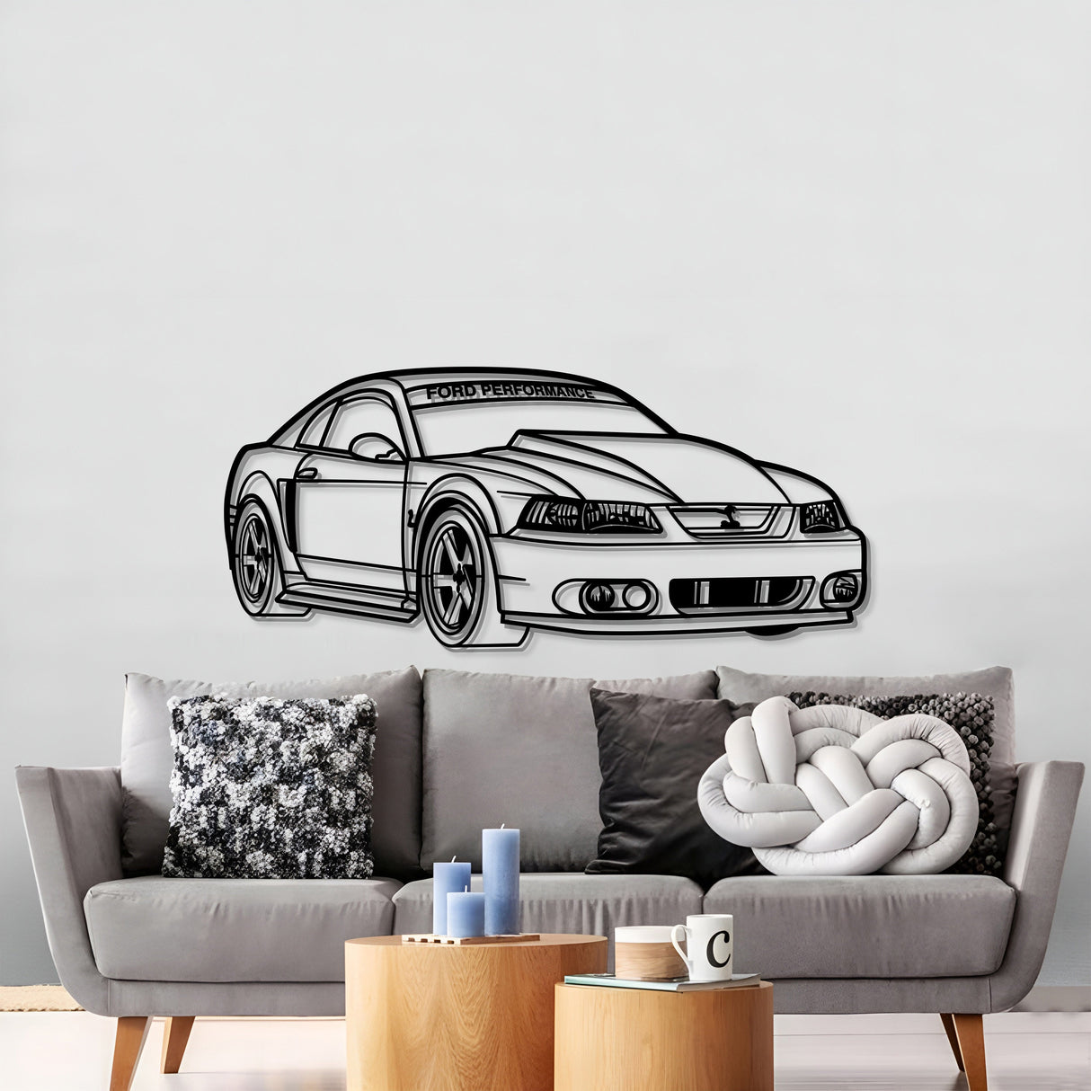 2002 Mustang GT Perspective Metal Car Wall Art - NC1156