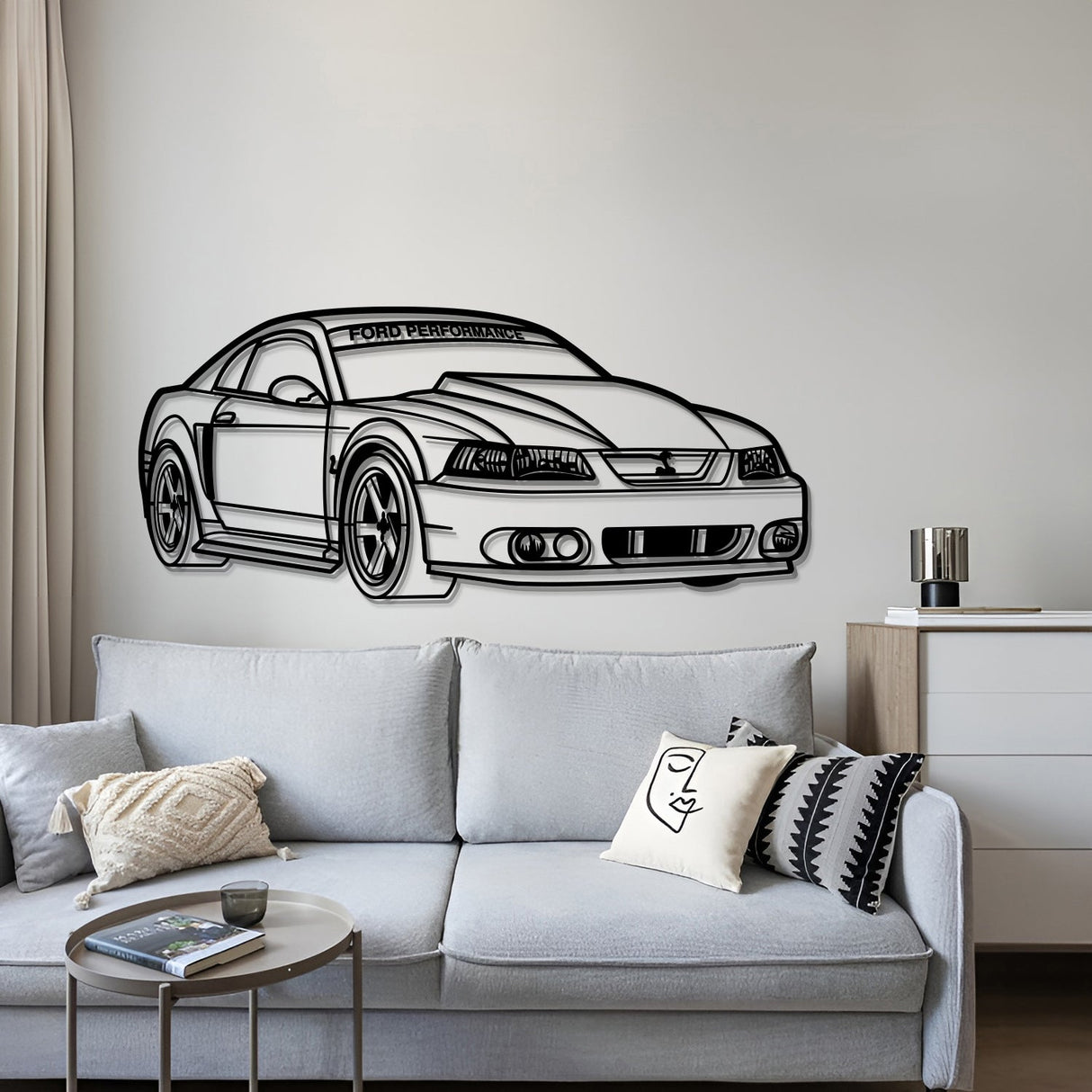 2002 Mustang GT Perspective Metal Car Wall Art - NC1156