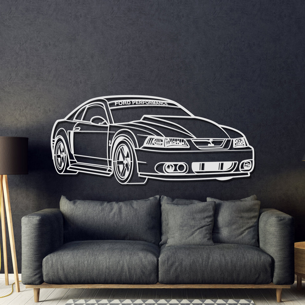 2002 Mustang GT Perspective Metal Car Wall Art - NC1156