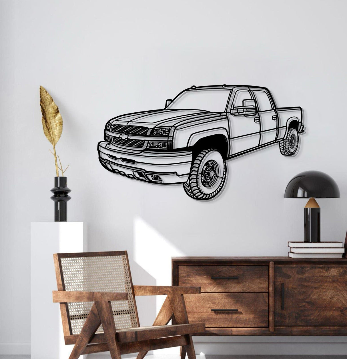 2003 Silverado 2500 Perspective Metal Car Wall Art - NC1256