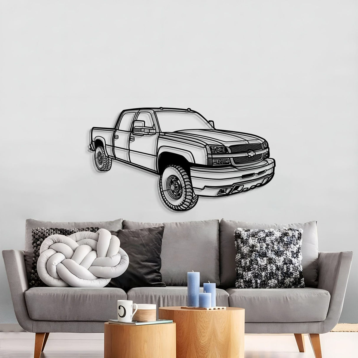 2003 Silverado 2500 Perspective Metal Car Wall Art - NC1256