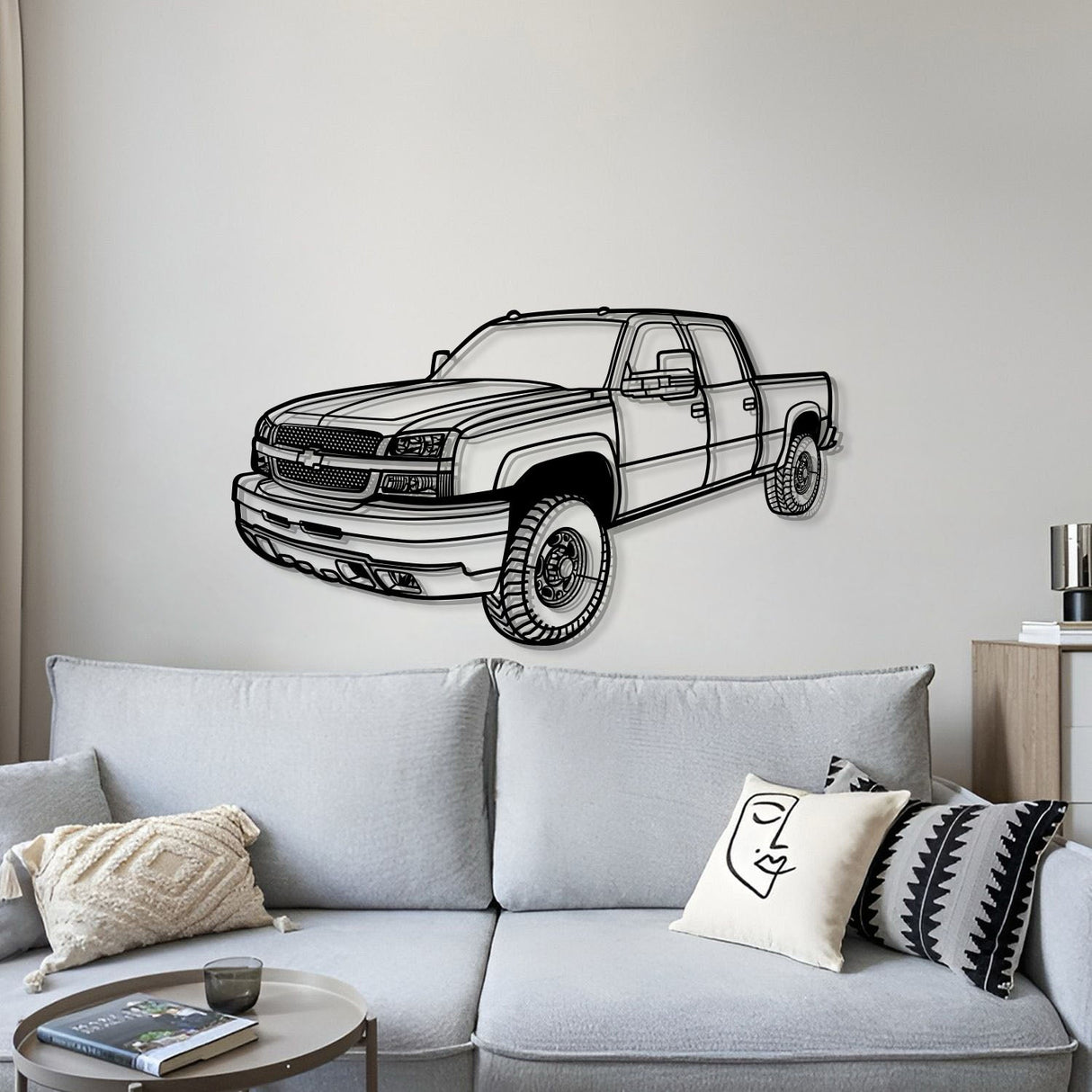 2003 Silverado 2500 Perspective Metal Car Wall Art - NC1256