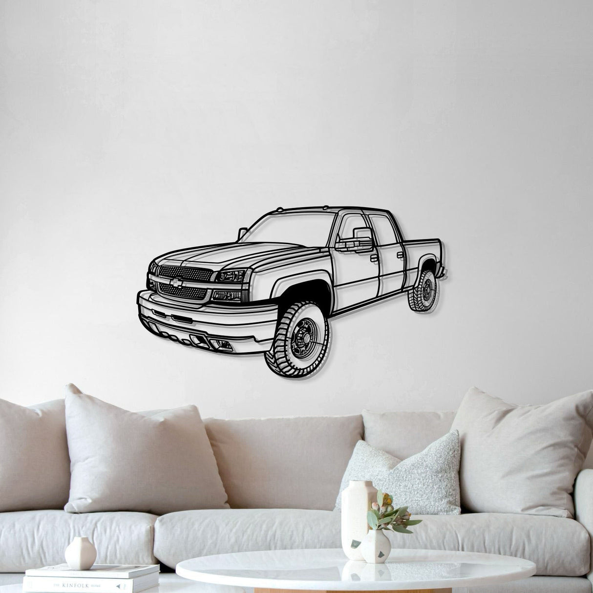 2003 Silverado 2500 Perspective Metal Car Wall Art - NC1256