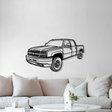 2003 Silverado 2500 Perspective Metal Car Wall Art - NC1256