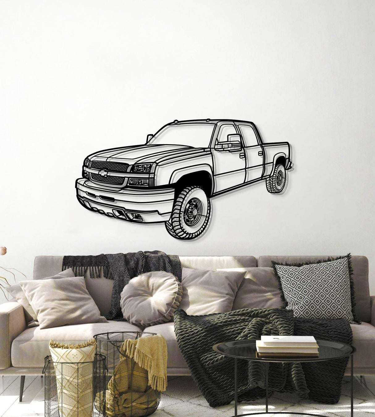 2003 Silverado 2500 Perspective Metal Car Wall Art - NC1256