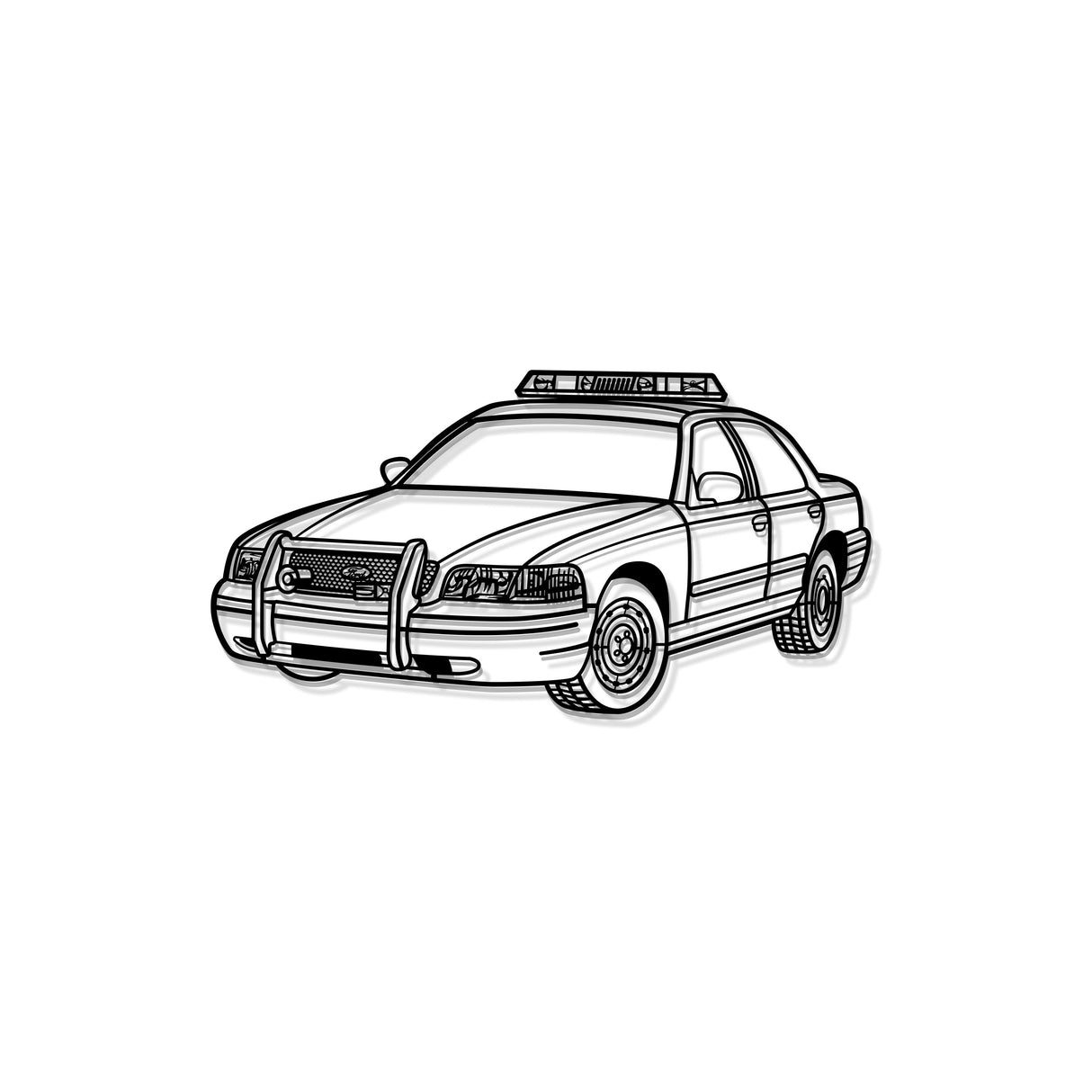 2003 Crown Victoria Copcar Perspective Metal Car Wall Art - NC1266