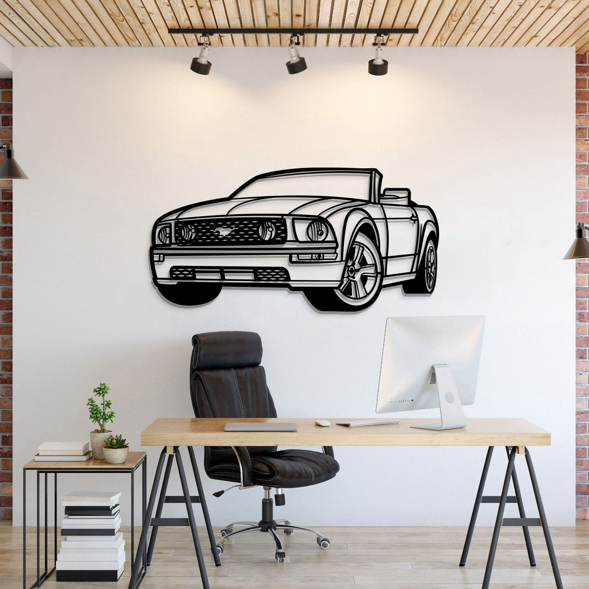 2006 Mustang GT Convertible Perspective Metal Car Wall Art - NC1158