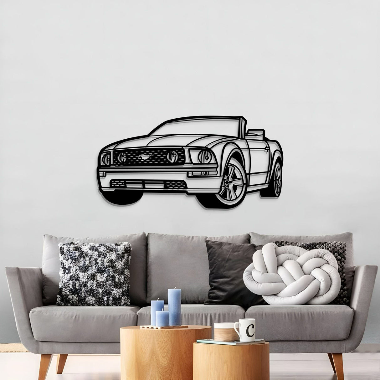 2006 Mustang GT Convertible Perspective Metal Car Wall Art - NC1158