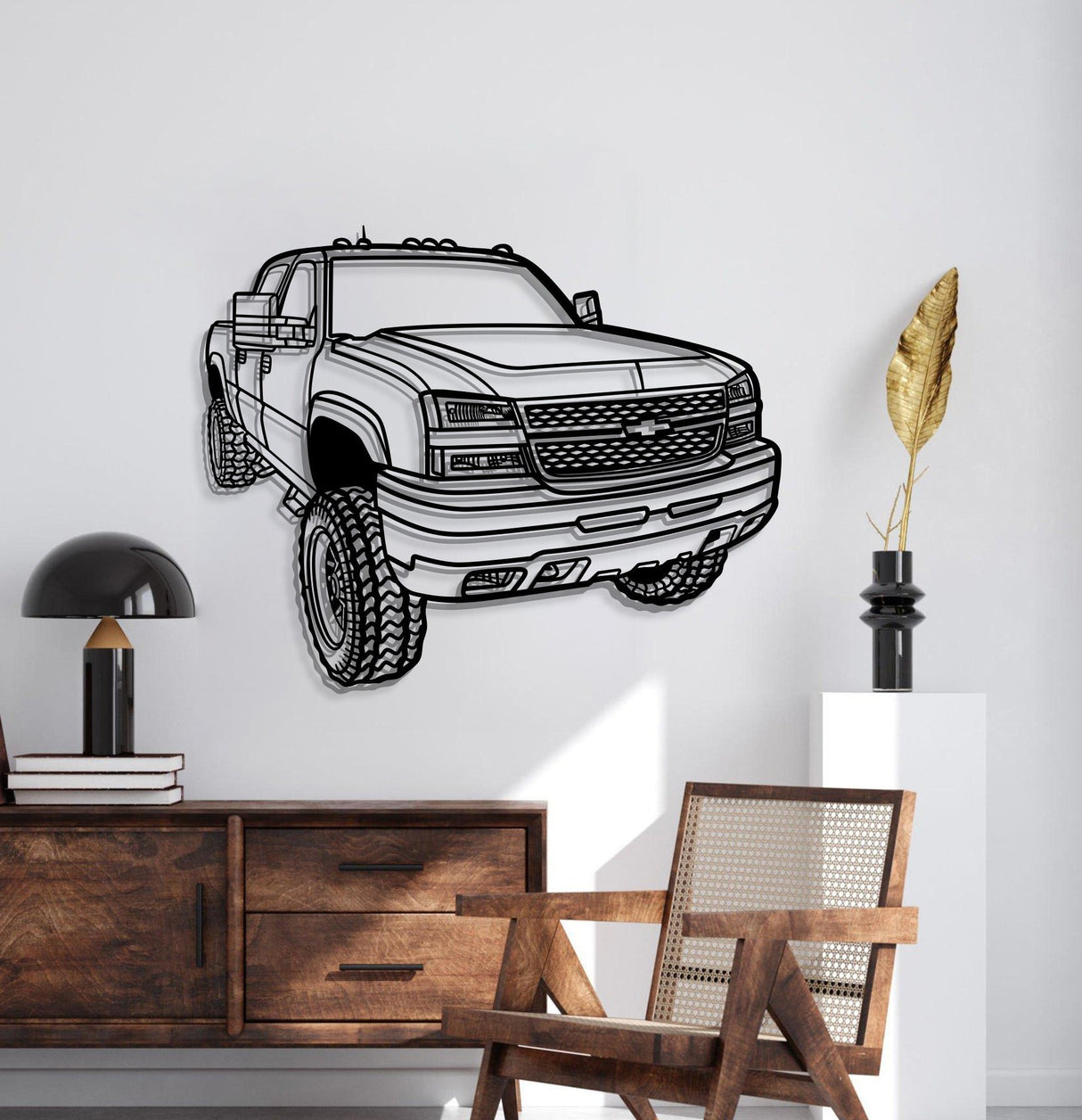 2007 Silverado Perspective Metal Car Wall Art - NC1151