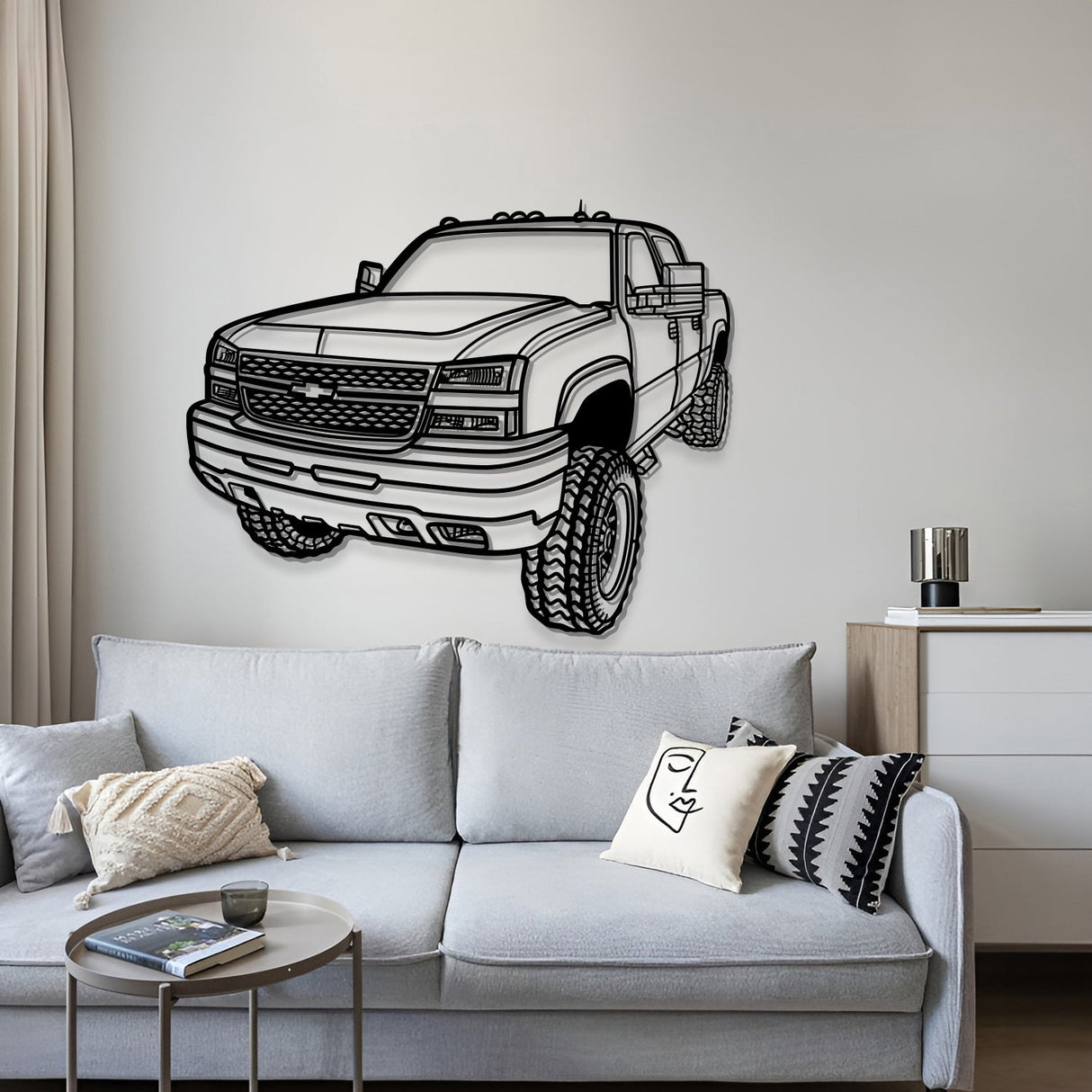 2007 Silverado Perspective Metal Car Wall Art - NC1151