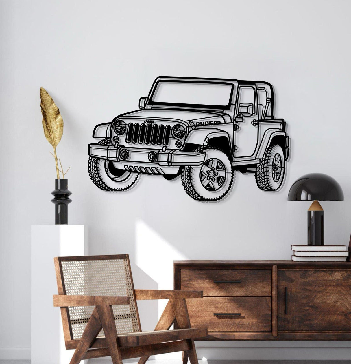 2007 Wrangler Rubicon Perspective Metal Car Wall Art - NC1278