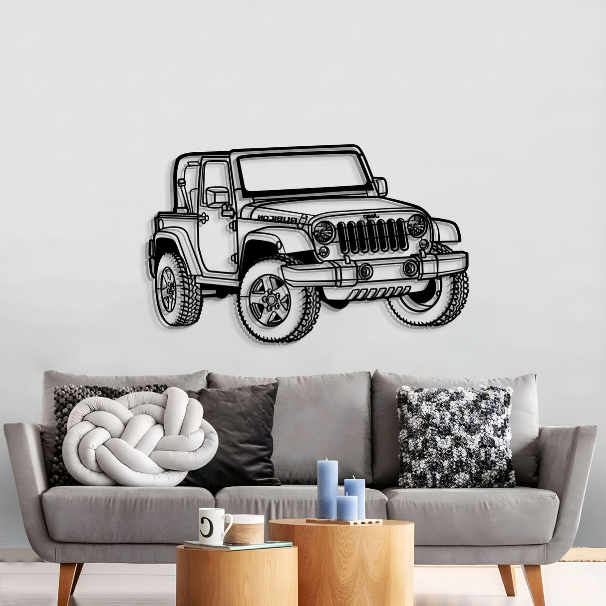 2007 Wrangler Rubicon Perspective Metal Car Wall Art - NC1278