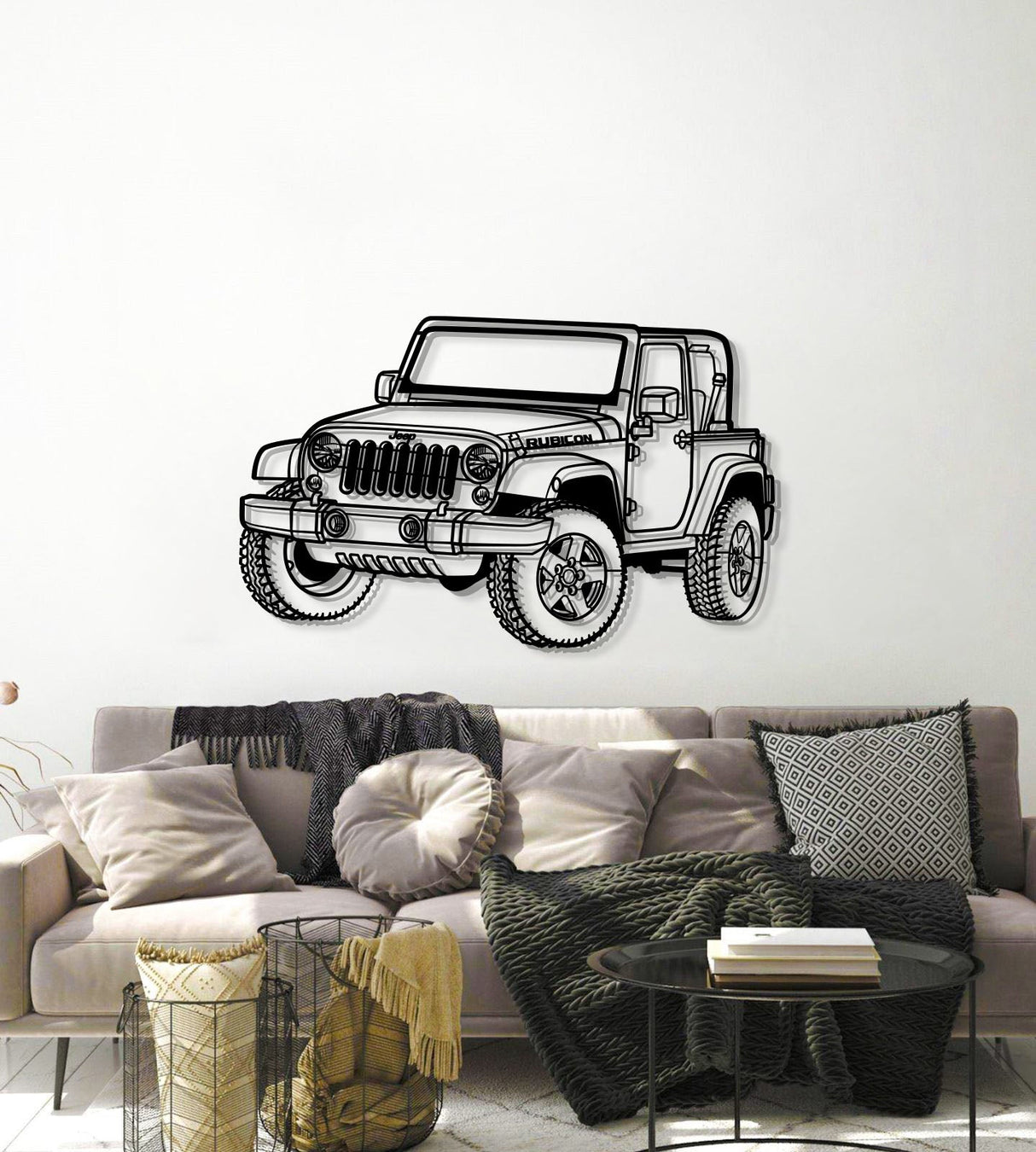 2007 Wrangler Rubicon Perspective Metal Car Wall Art - NC1278