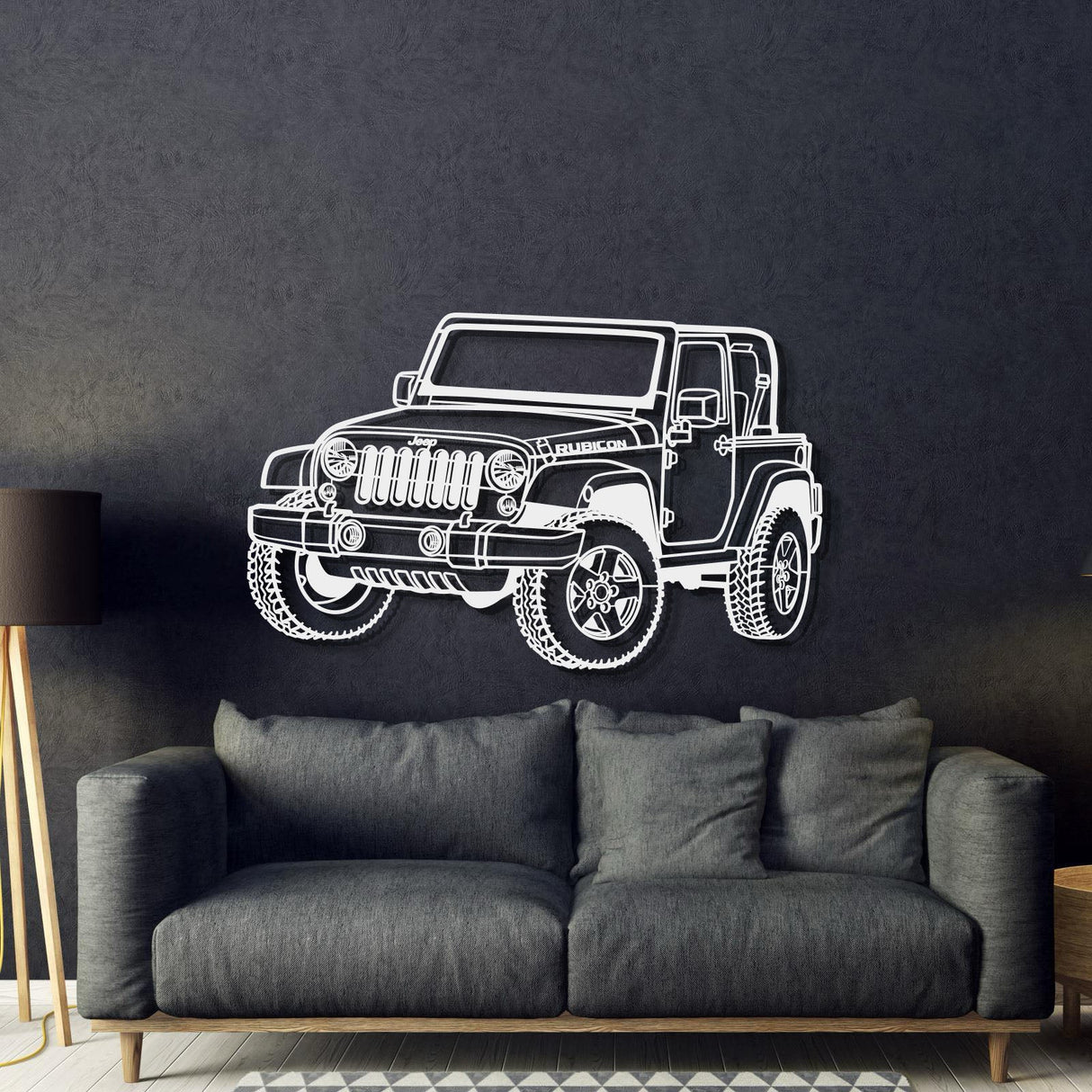 2007 Wrangler Rubicon Perspective Metal Car Wall Art - NC1278