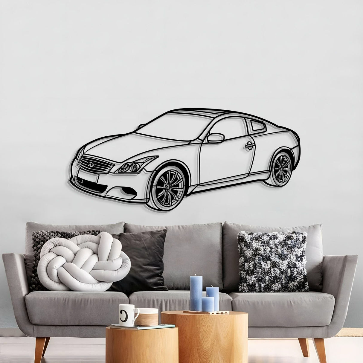 2009 G37 Coupe Perspective Metal Car Wall Art - NC1275