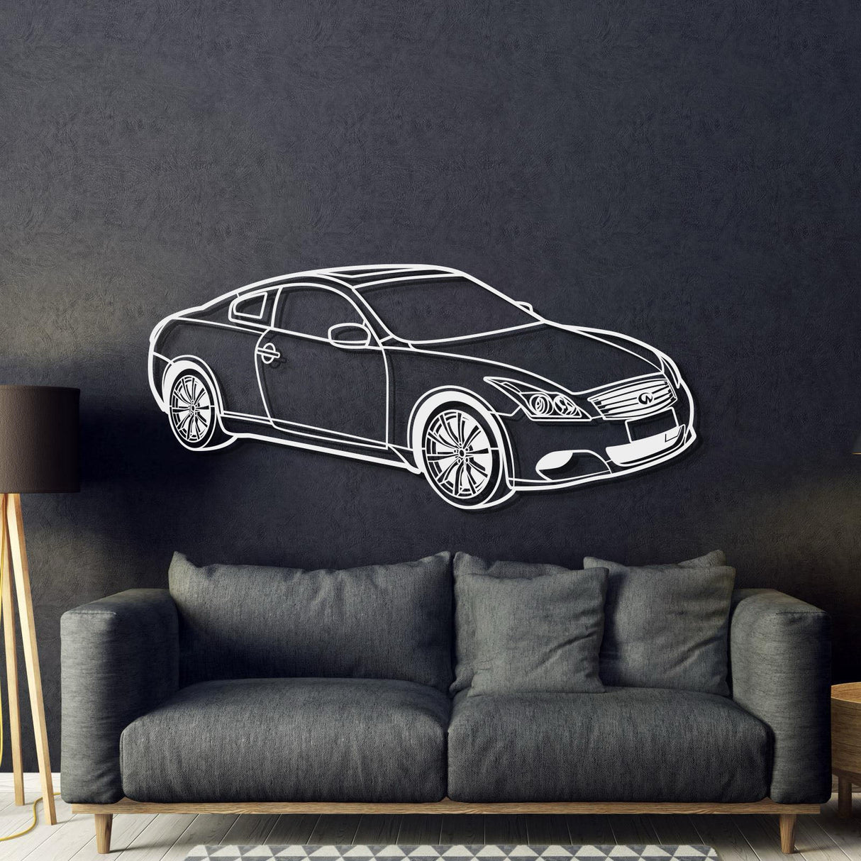 2009 G37 Coupe Perspective Metal Car Wall Art - NC1275