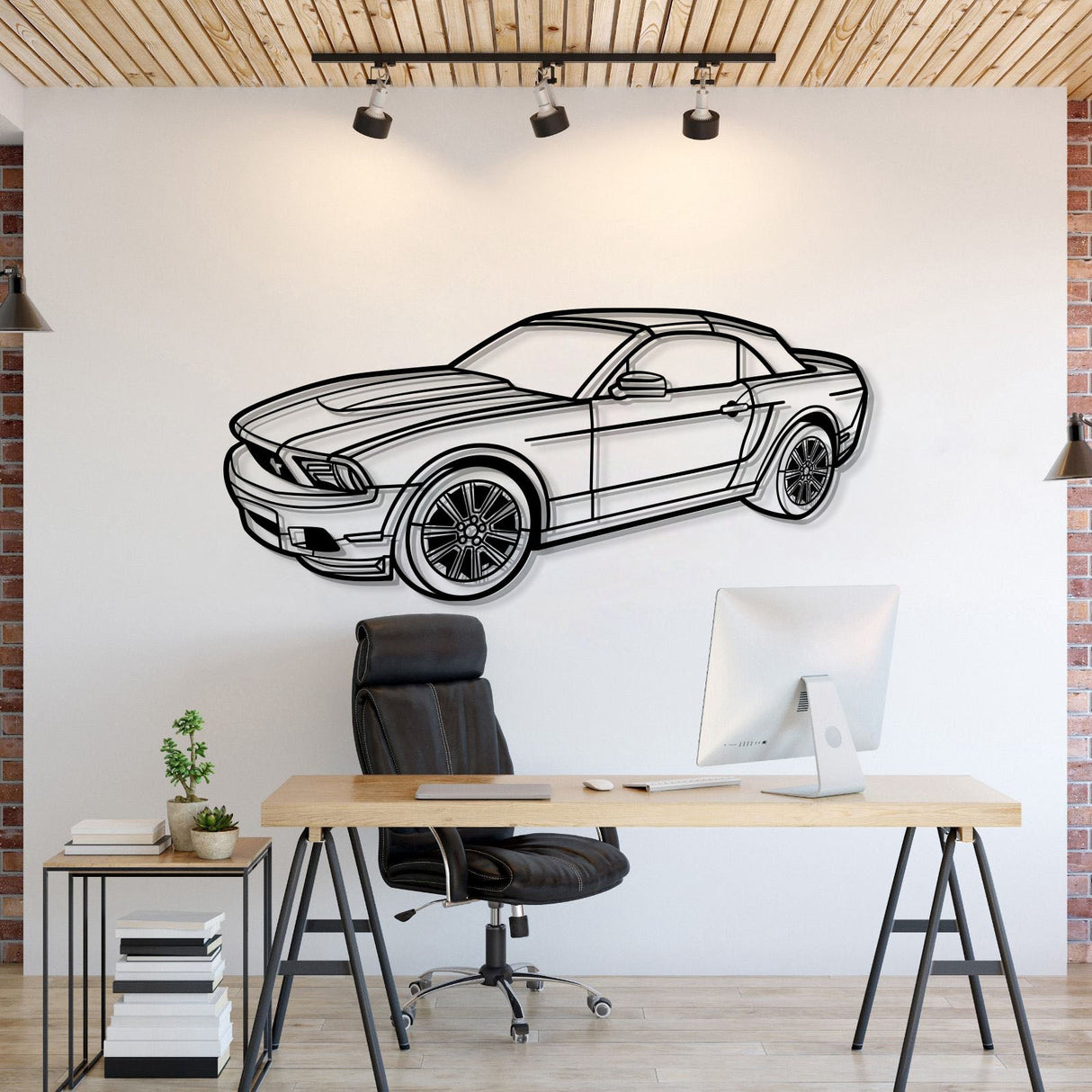 2011 Mustang Convertible Perspective Metal Car Wall Art - NC1267