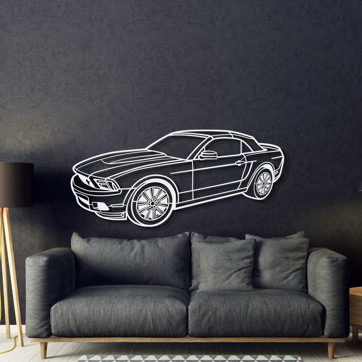 2011 Mustang Convertible Perspective Metal Car Wall Art - NC1267