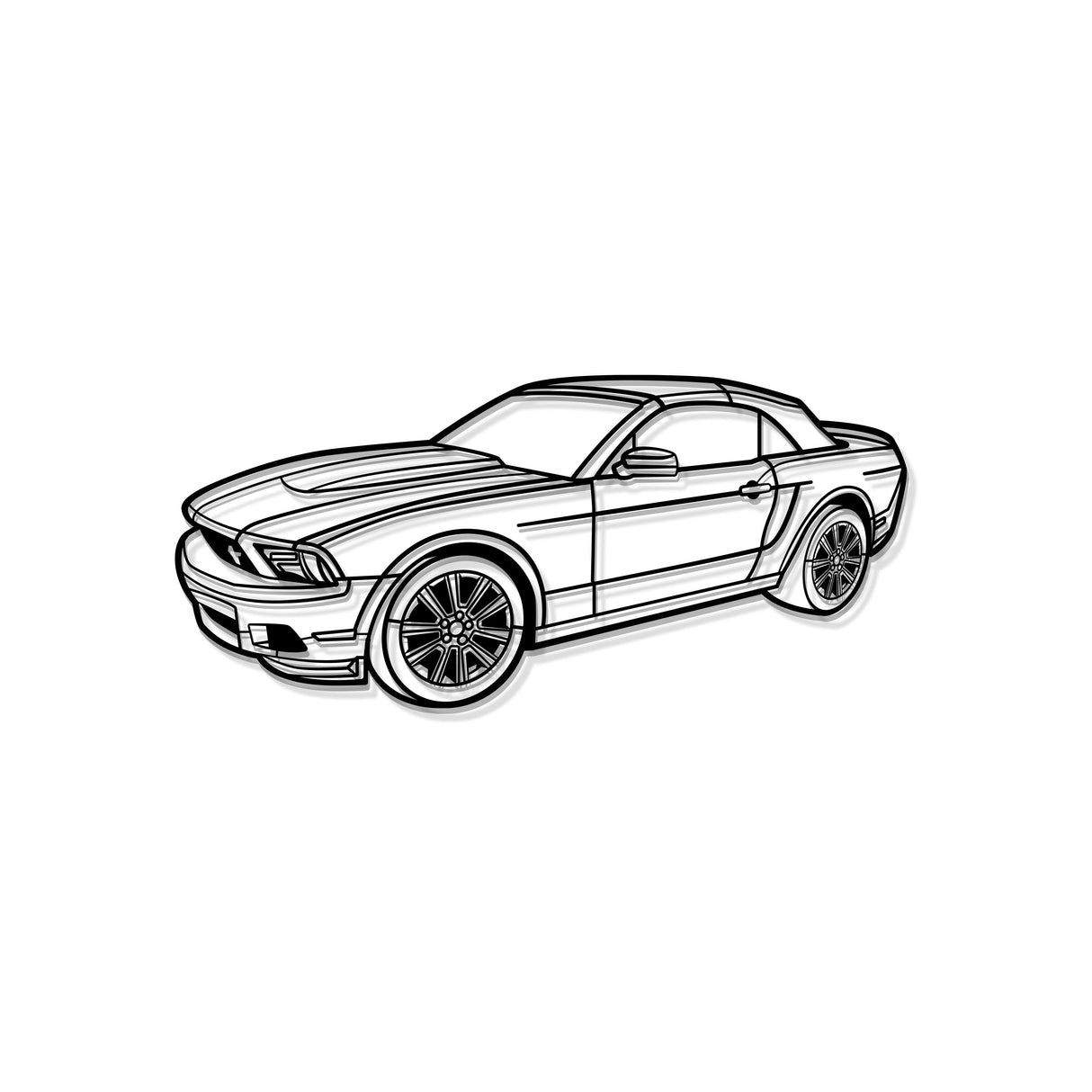 2011 Mustang Convertible Perspective Metal Car Wall Art - NC1267