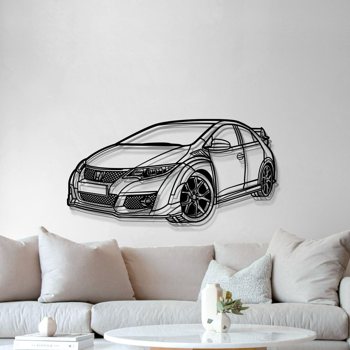 2015 Civic Type-R FK2 Perspective Metal Car Wall Art - NC1164