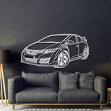 2015 Civic Type-R FK2 Perspective Metal Car Wall Art - NC1164