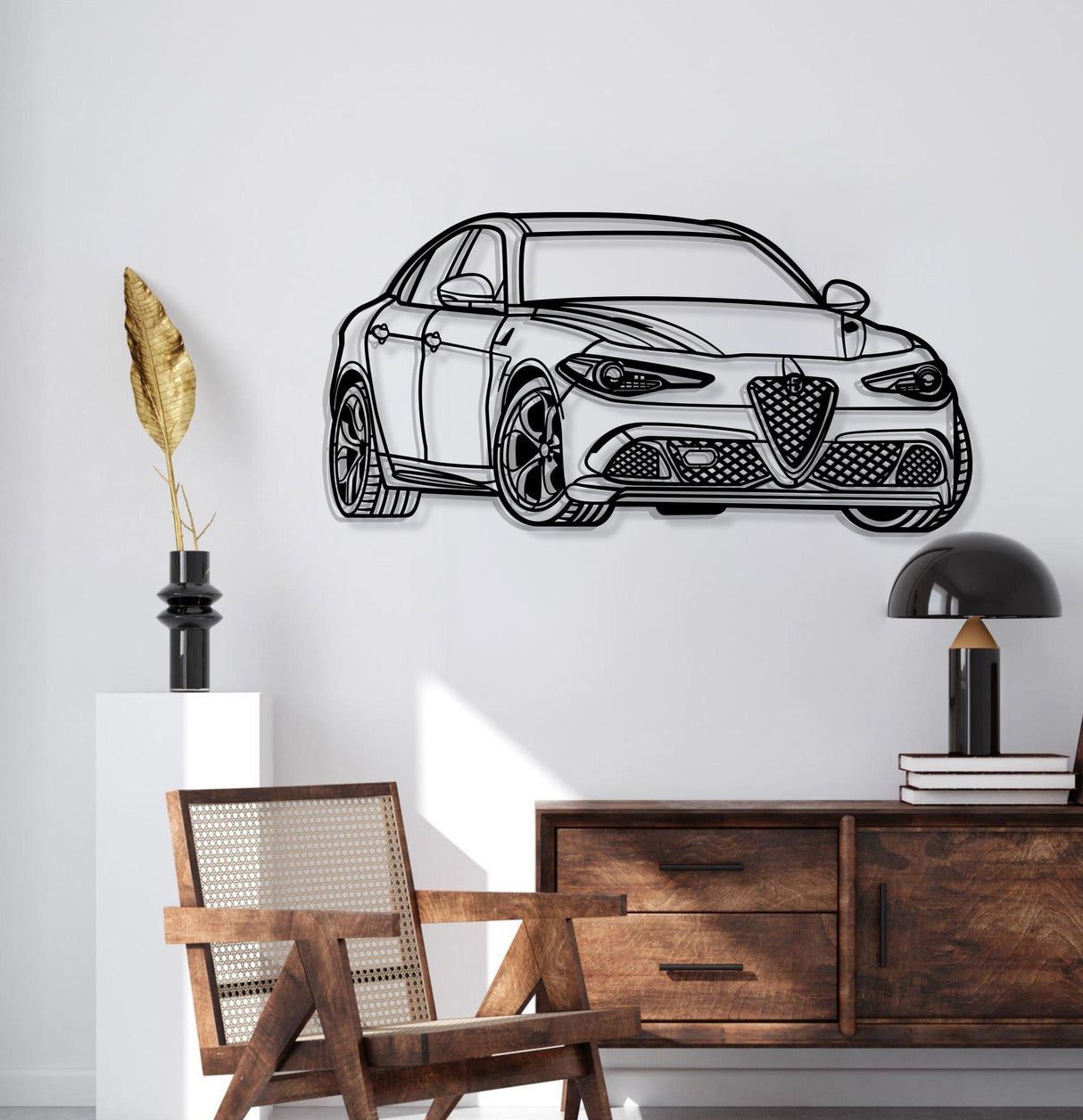 Guılıa Quadrıfoglıo Perspective Metal Car Wall Art - NC1237