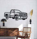 2016 Silverado 1500 Regular CAB Perspective Metal Car Wall Art - NC1153