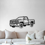 2016 Silverado 1500 Regular CAB Perspective Metal Car Wall Art - NC1153