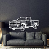 2016 Silverado 1500 Regular CAB Perspective Metal Car Wall Art - NC1153