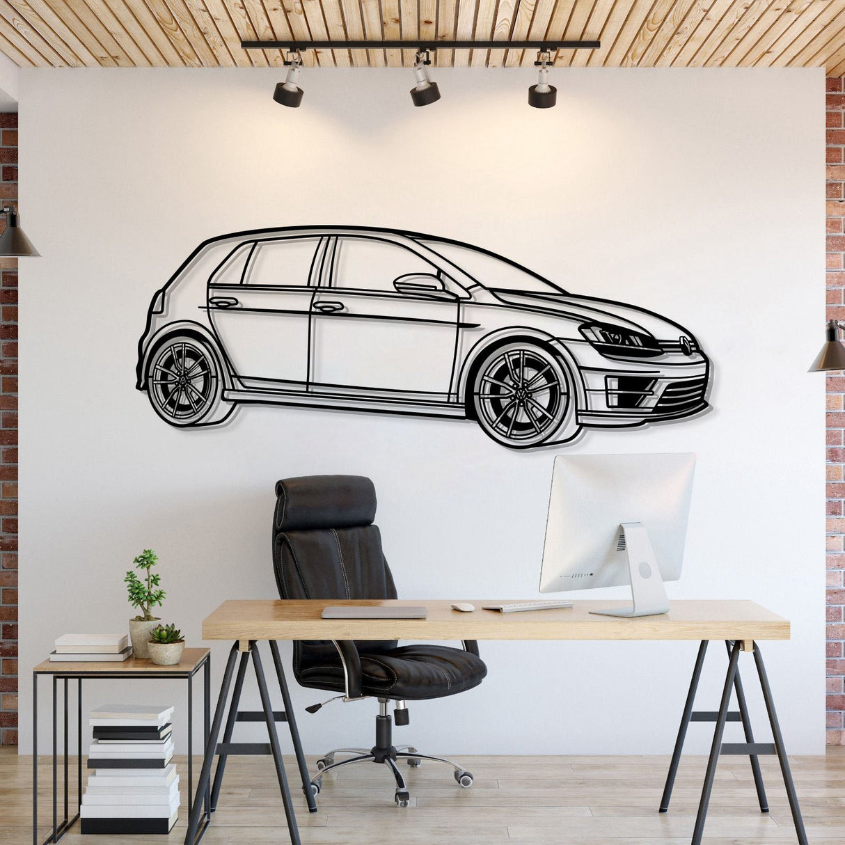 2017 Golf R Perspective Metal Car Wall Art - NC1294