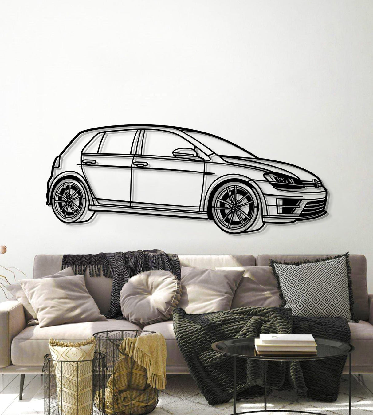 2017 Golf R Perspective Metal Car Wall Art - NC1294