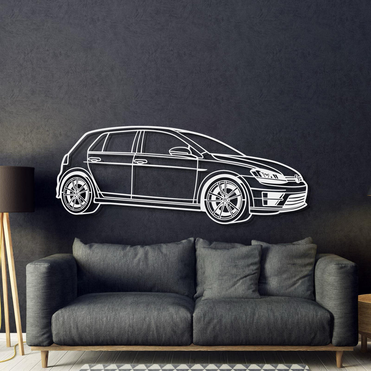 2017 Golf R Perspective Metal Car Wall Art - NC1294