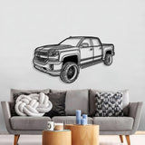 2018 Silverado 1500 LT Perspective Metal Car Wall Art - NC1258