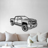 2018 Silverado 1500 LT Perspective Metal Car Wall Art - NC1258