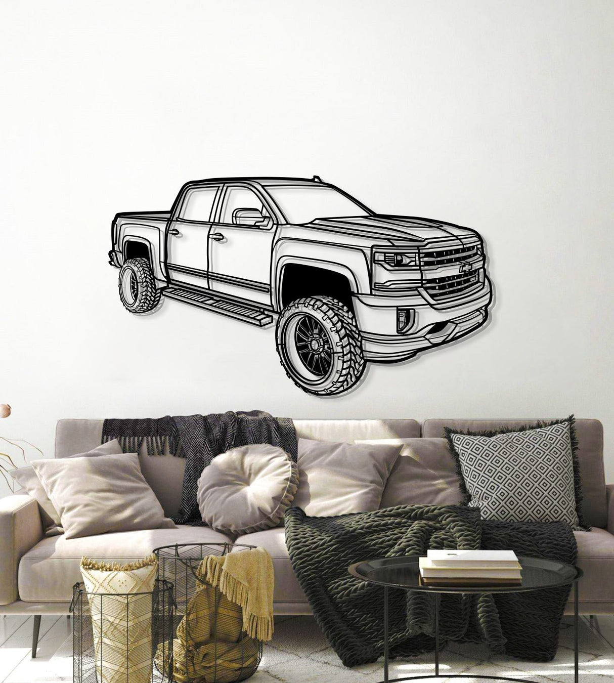 2018 Silverado 1500 LT Perspective Metal Car Wall Art - NC1258