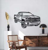 2018 Silverado 1500 LT Perspective Metal Car Wall Art - NC1257