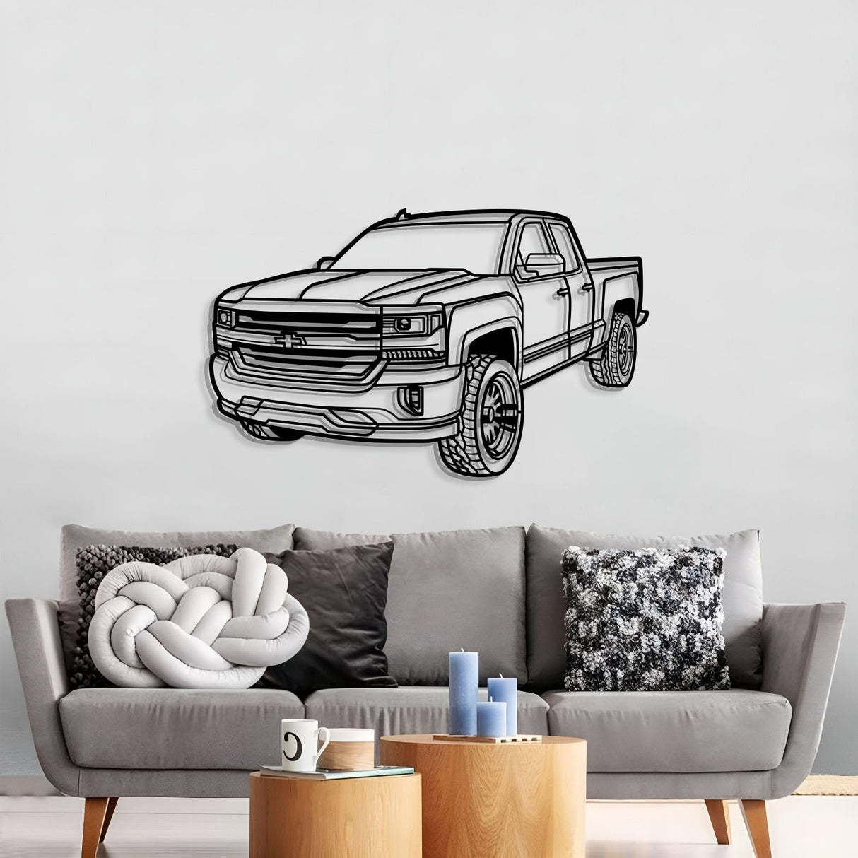 2018 Silverado 1500 LT Perspective Metal Car Wall Art - NC1257