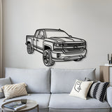 2018 Silverado 1500 LT Perspective Metal Car Wall Art - NC1257